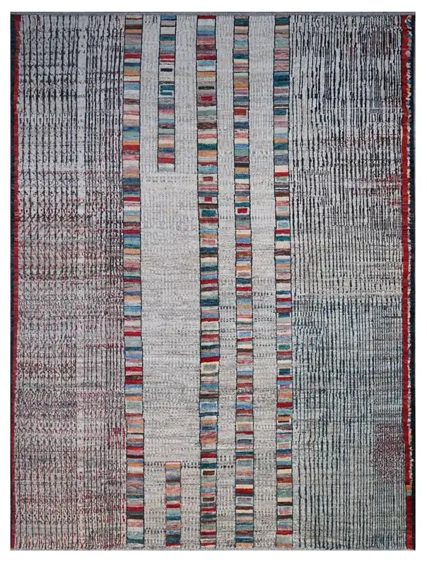 Taimany - Multicolor Tribal Wool Rug - Hand-Knotted 353x262cm