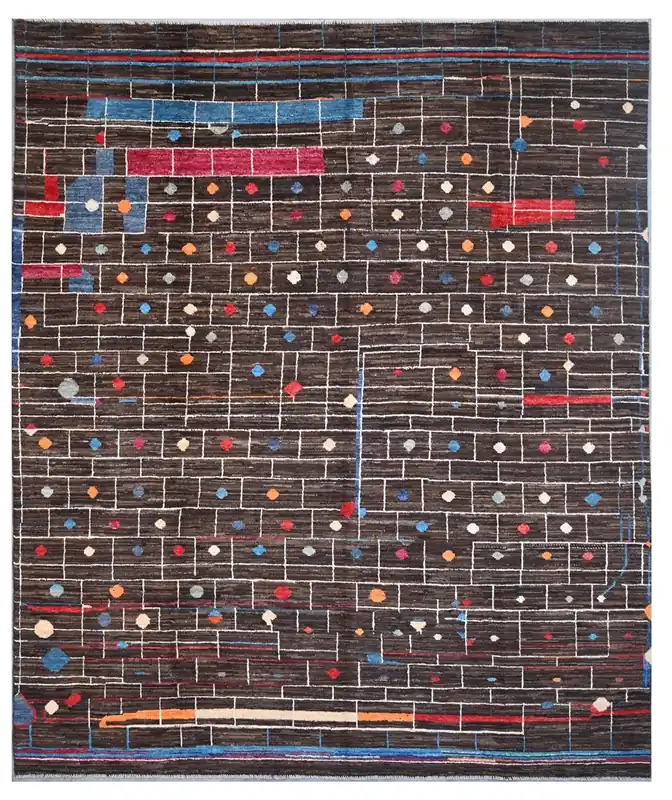 Taimany - Multicolor Tribal Wool Rug - Hand-Knotted 303x247cm