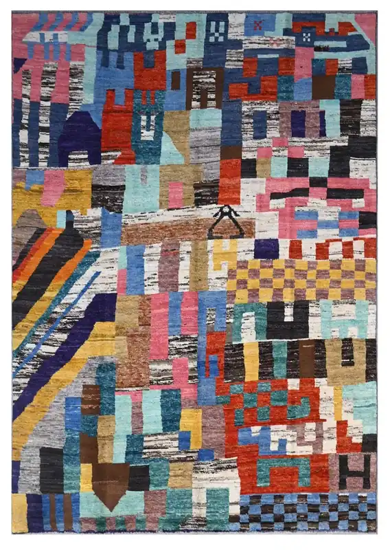 Taimany - Tappeto Tribale in Lana Multicolore - Fatto a Mano 315x213cm