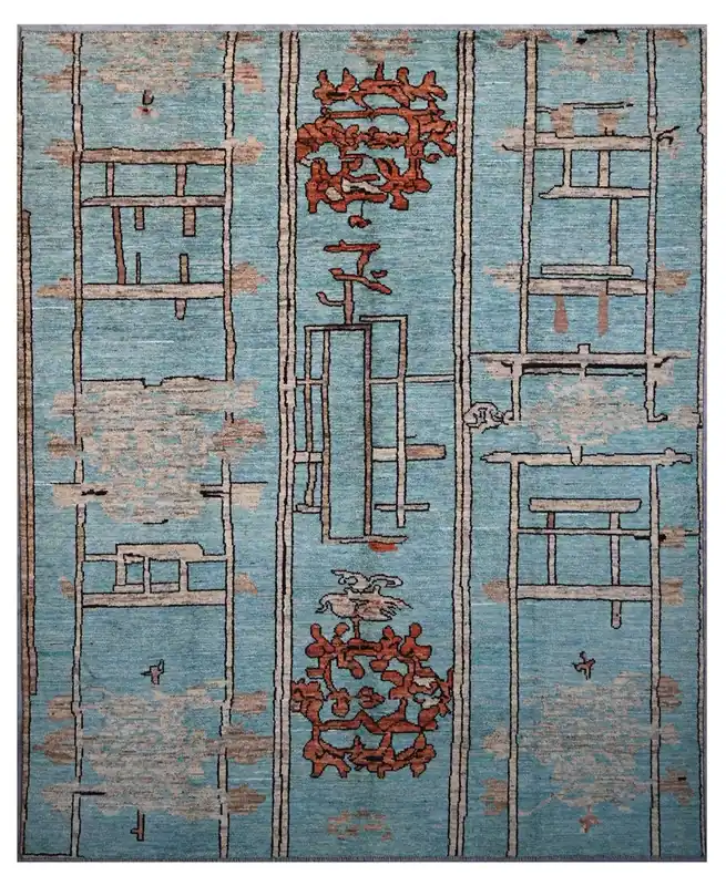 Taimany - Multicolor Tribal Wool Rug - Hand-Knotted 294x245cm