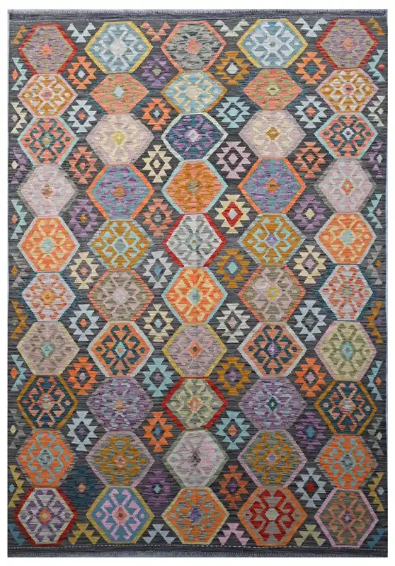Taimany - Multicolor Tribal Wool Rug - Hand-Knotted 119x77cm