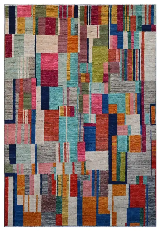 Taimany - Tappeto Tribale in Lana Multicolore - Fatto a Mano 298x201cm