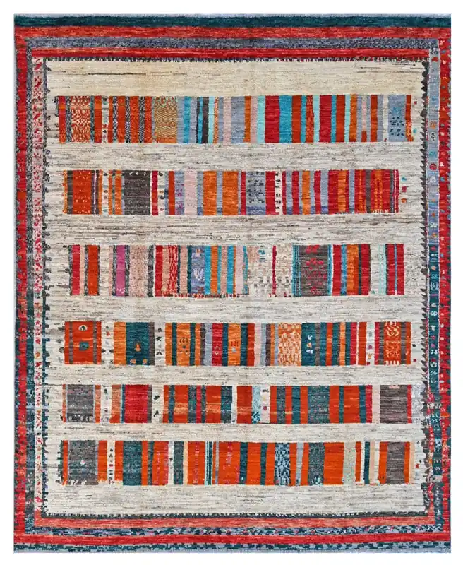 Taimany - Multicolor Tribal Wool Rug - Hand-Knotted 296x243cm