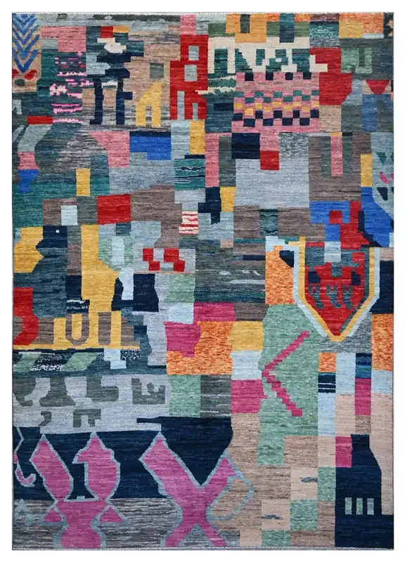 Taimany - Tappeto Tribale in Lana Multicolore - Fatto a Mano 297x206cm