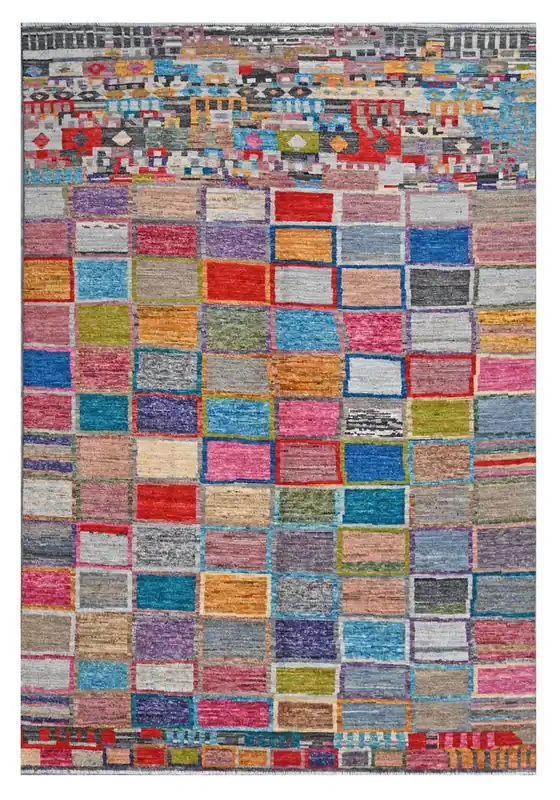 Taimany - Tappeto Tribale in Lana Multicolore - Fatto a Mano 300x203cm