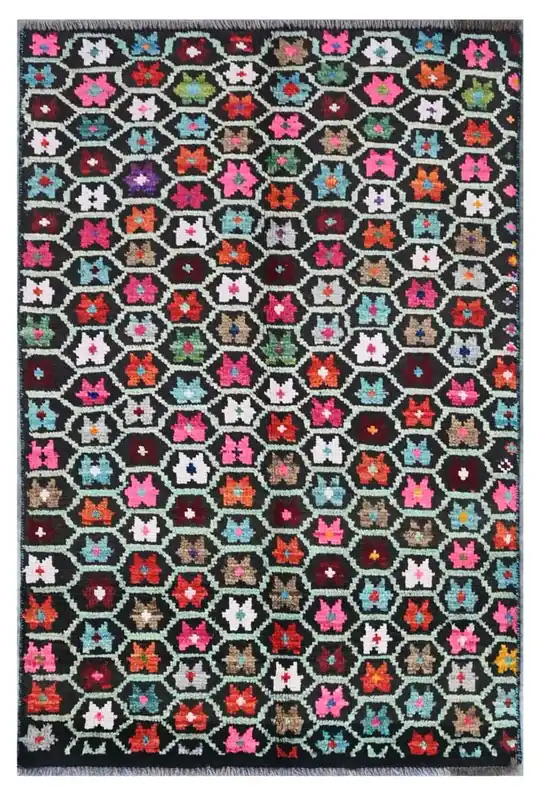 Taimany - Multicolor Tribal Wool Rug - Hand-Knotted 122x80cm