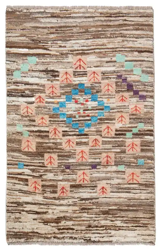 Taimany - Tappeto Tribale in Lana Multicolore - Fatto a Mano 117x72cm