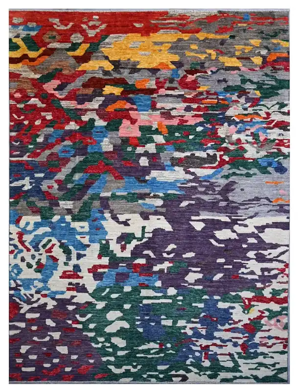 Taimany - Multicolor Tribal Wool Rug - Hand-Knotted 345x256cm