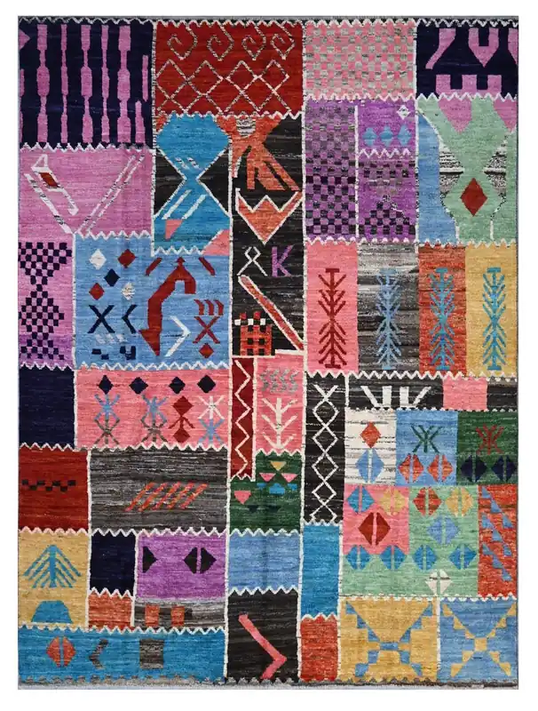 Taimany - Tappeto Tribale in Lana Multicolore - Fatto a Mano 302x217cm