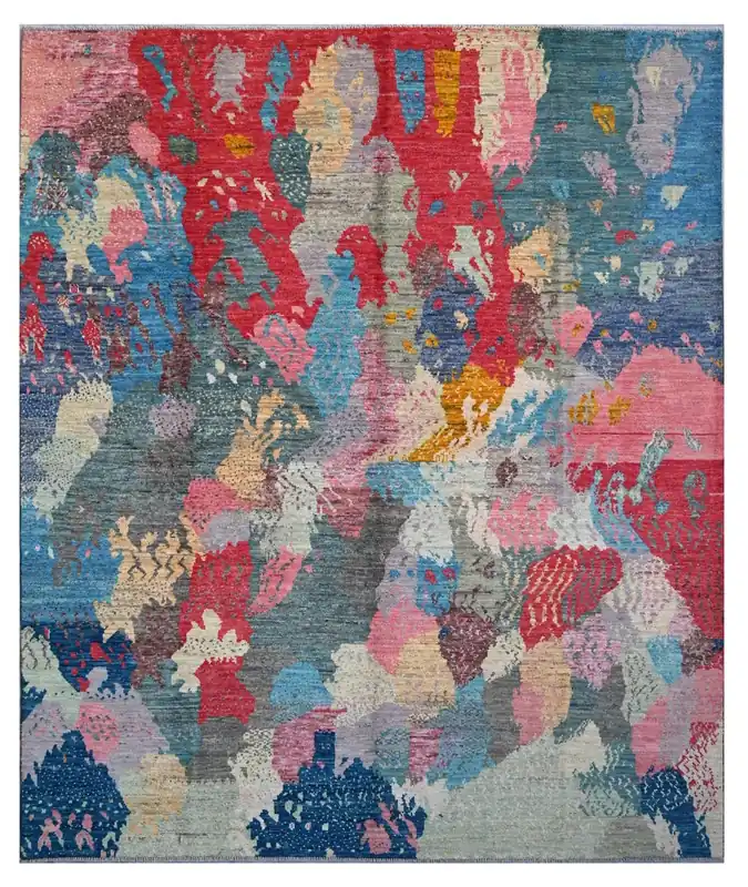 Taimany - Multicolor Tribal Wool Rug - Hand-Knotted 293x245cm