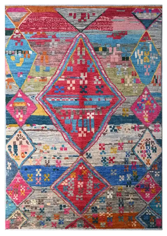 Taimany - Tappeto Tribale in Lana Multicolore - Fatto a Mano 294x205cm