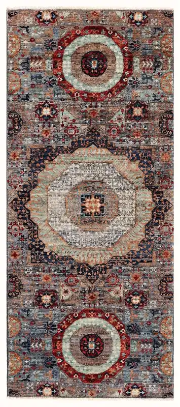Handmade Multicolour Modern Mamluk Runner, 180x77cm