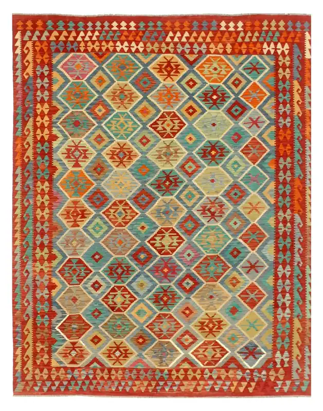Kaudani Afghan Kilim 338x254 cm, Hand-Woven Wool