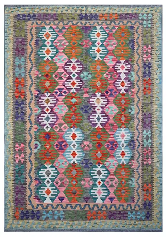 Kaudani Afghan Kilim 300x204 cm, Hand-Woven Wool