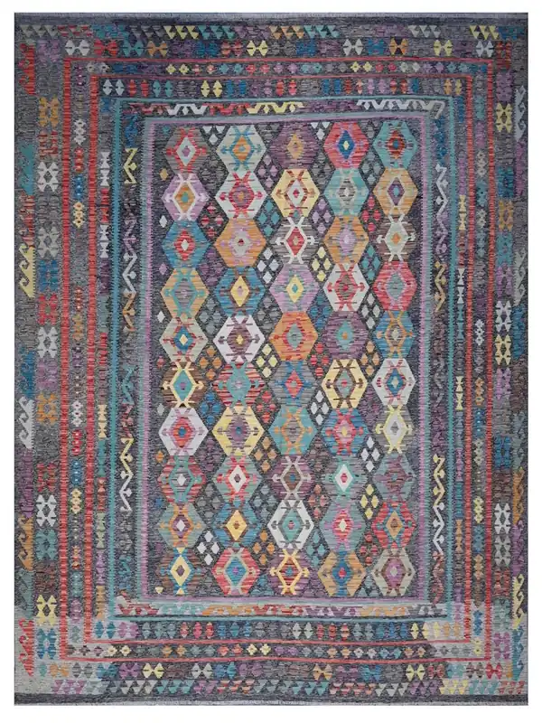 Kaudani Afghan Kilim 393x304 cm, Hand-Woven Wool