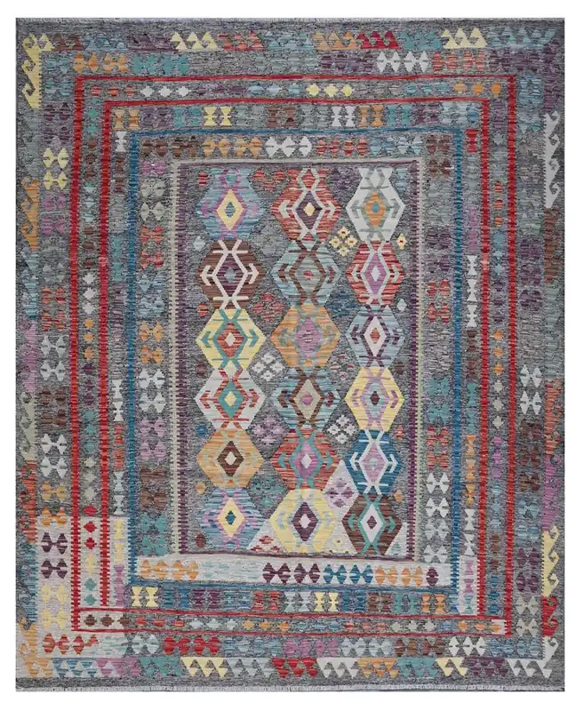 Kaudani Afghan Kilim 300x253 cm, Hand-Woven Wool