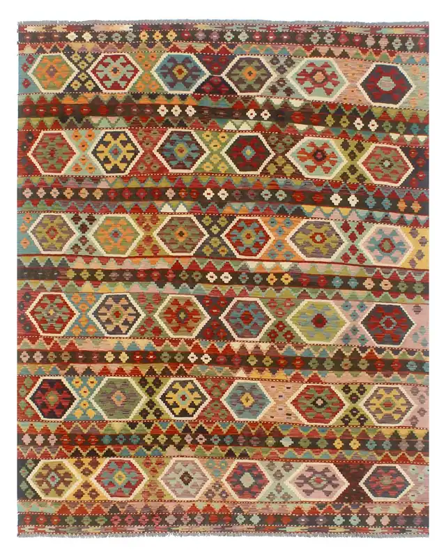 Kaudani Afghan Kilim 298x249 cm, Hand-Woven Wool