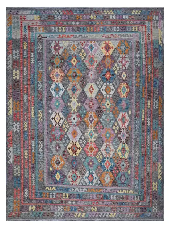 Kaudani Afghan Kilim 393x304 cm, Hand-Woven Wool