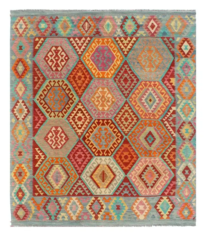 Kaudani Afghan Kilim 301x256 cm, Hand-Woven Wool