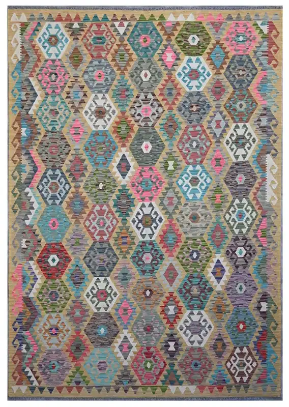 Kaudani Afghan Kilim 302x208 cm, Hand-Woven Wool