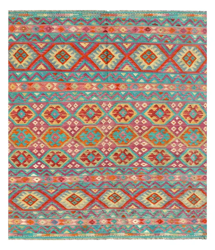 Kaudani Afghan Kilim 297x250 cm, Hand-Woven Wool