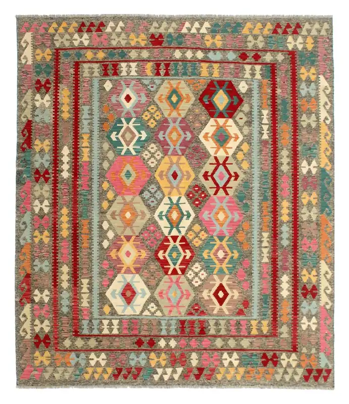 Kaudani Afghan Kilim 293x255 cm, Hand-Woven Wool