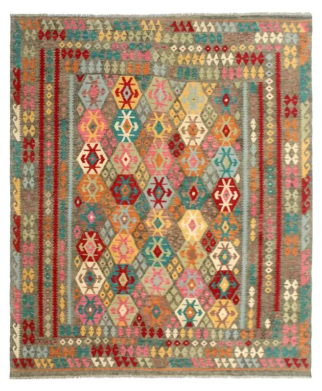 Kaudani Afghan Kilim 300x248 cm, Hand-Woven Wool