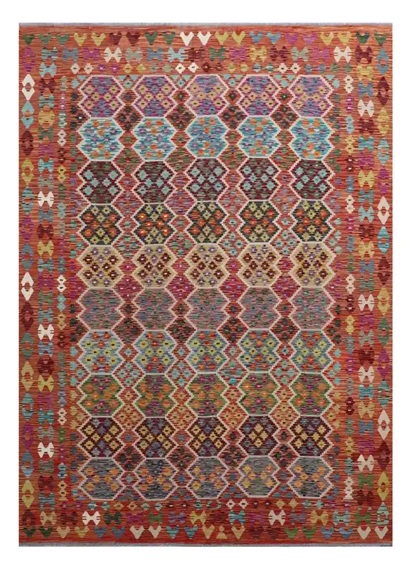 Kaudani Afghan Kilim 348x256 cm, Hand-Woven Wool