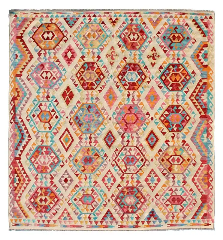 Kaudani Afghan Kilim 293x259 cm, Hand-Woven Wool