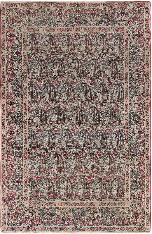 Authentic Antique Persian Kerman Rug | Hand-Knotted 202x133cm