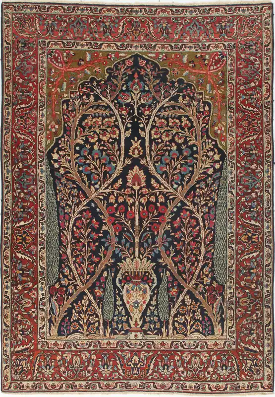 Authentic Antique Persian Kerman Rug | Hand-Knotted 206x133cm