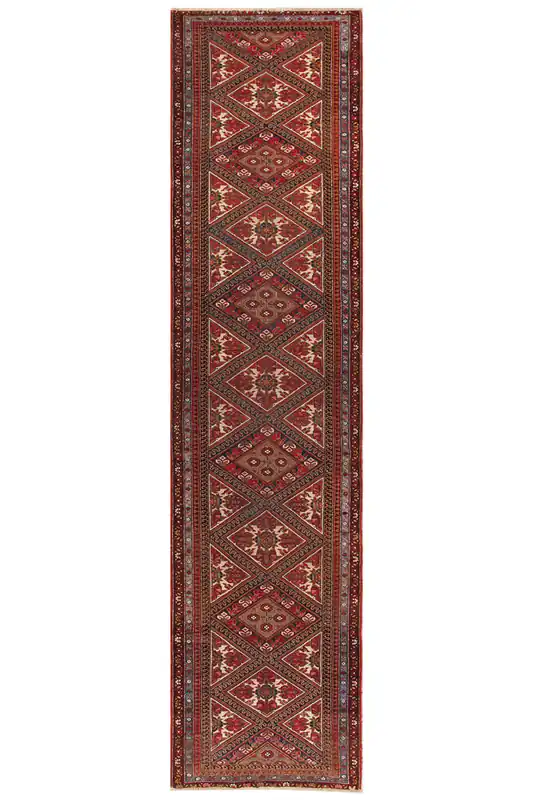 Authentic Antique Persian Malayer Rug | Hand-Knotted 415x100cm