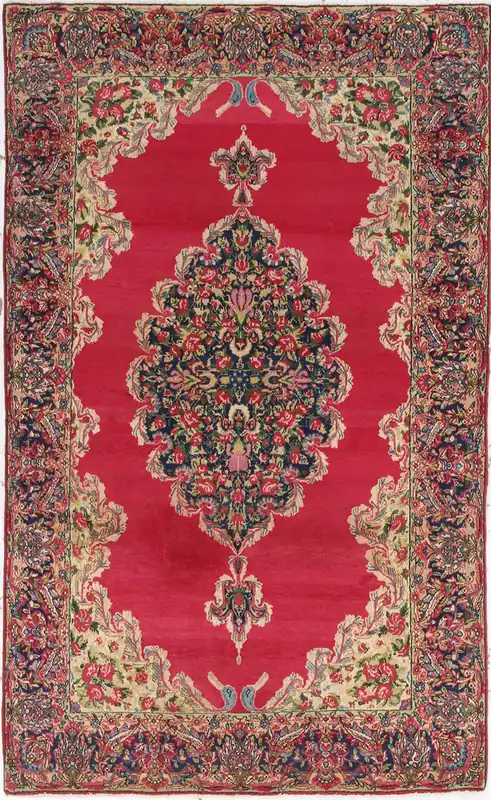 Authentic Antique Persian Kerman Rug | Hand-Knotted 199x118cm