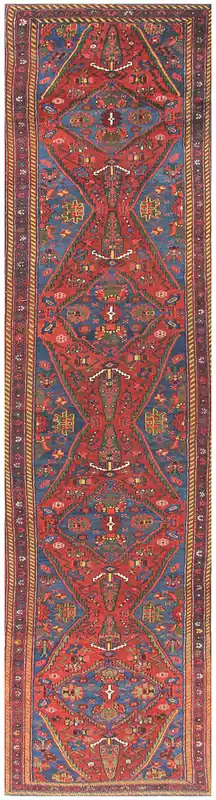 Authentic Antique Persian Malayer Rug | Hand-Knotted 420x95cm