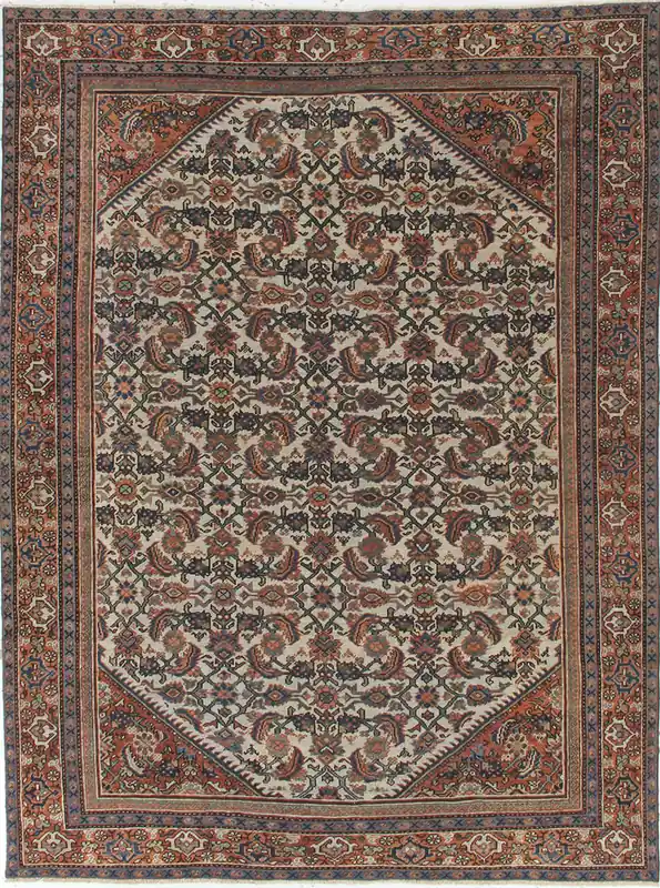 Authentic Antique Persian Malayer Rug | Hand-Knotted 303x220cm