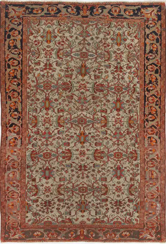 Authentic Antique Persian Farahan Rug | Hand-Knotted 187x127cm