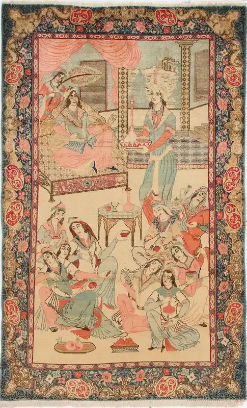 Authentic Antique Persian Farahan Rug | Hand-Knotted 210x135cm