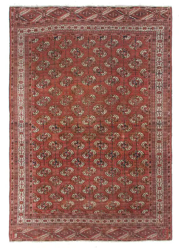 Antique Bouchara Oriental Rug: Authentic Turkmen Rug 308x229cm
