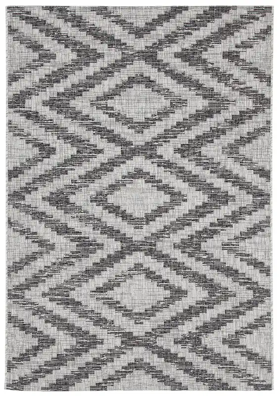 Tappeto da Esterno - ETHNO 2 GREY - Indoor/Outdoor - Grigio | Ideale per Terrazze, Balconi, Patio, Verande
