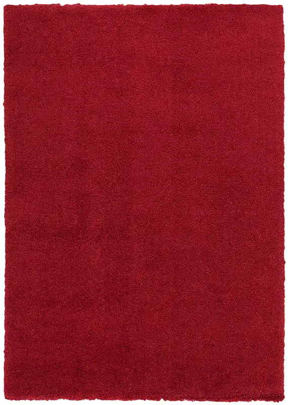 Tappeto Shaggy Desio - Rosso - Morbido e Resistente - Tinta Unita | Ideale per Soggiorno e Camera da Letto