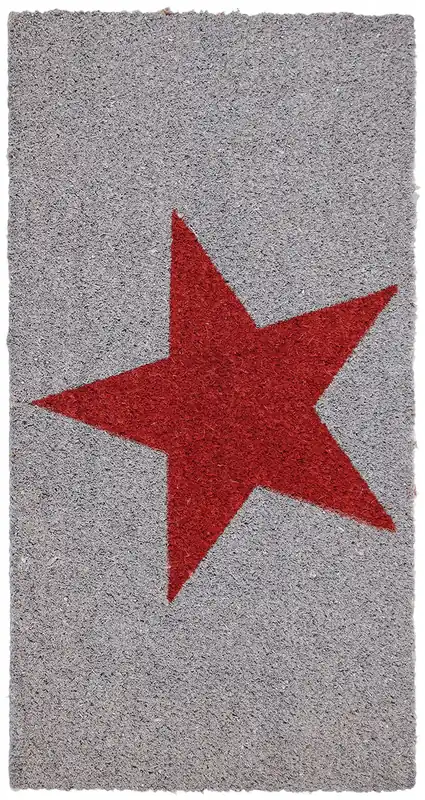 Zerbino Moderno in Fibra di Cocco Naturale 75x40cm - Resistente e Sostenibile - Stella Rossa