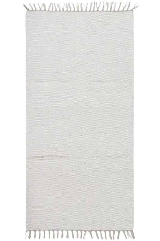 Tappeto Abano Bianco in Cotone - Lavabile in Lavatrice - Ideale per Bagno o Cucina
