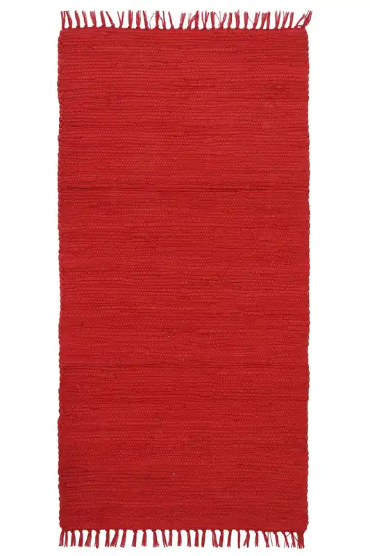 Tappeto Abano Rosso 1 in Cotone - Lavabile in Lavatrice - Ideale per Bagno o Cucina