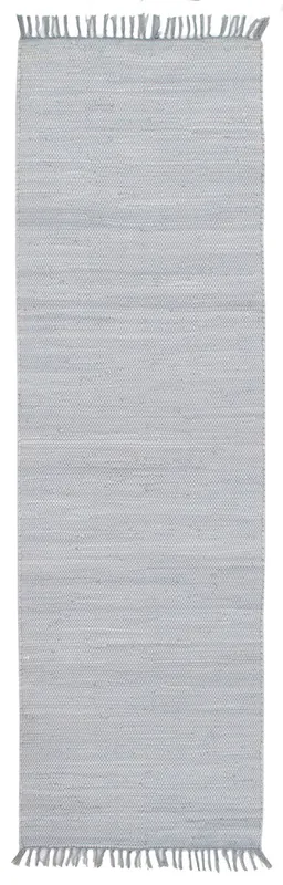 Abano Sky Grey Cotton Rug - Machine Washable - Ideal for Bathroom or Kitchen