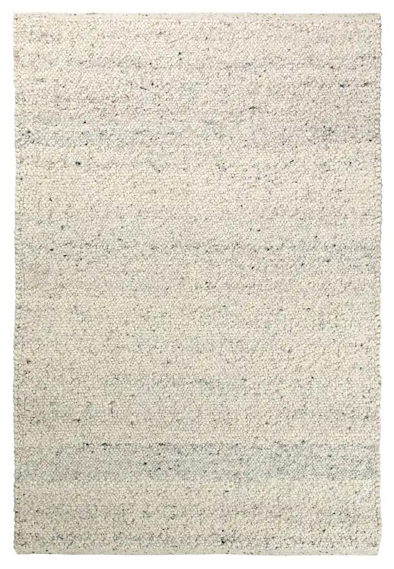 Tappeto Berger in Lana Bianco Crema - Realizzato a mano - Effetto Ciottoli 3D Morbido
