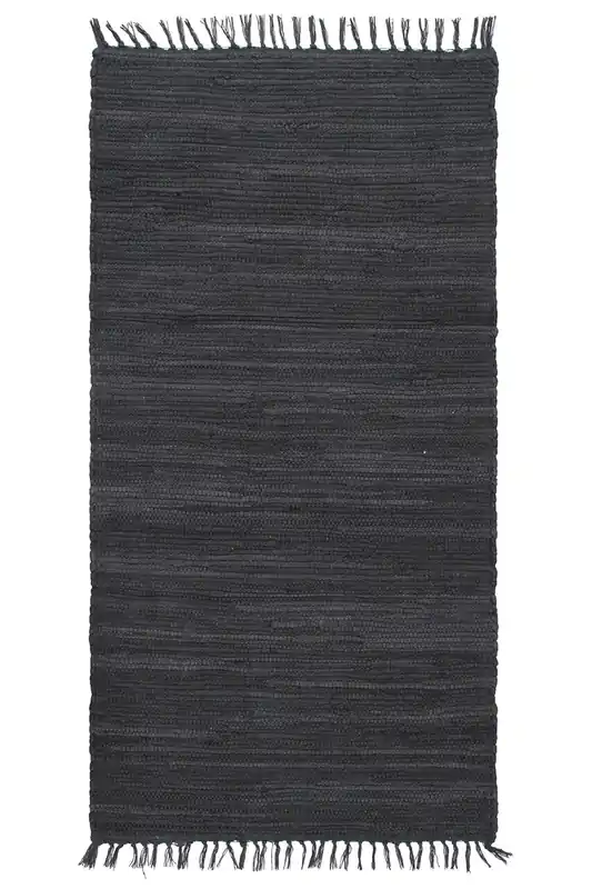 Tappeto Abano Grigio Scuro in Cotone - Lavabile in Lavatrice - Ideale per Bagno o Cucina