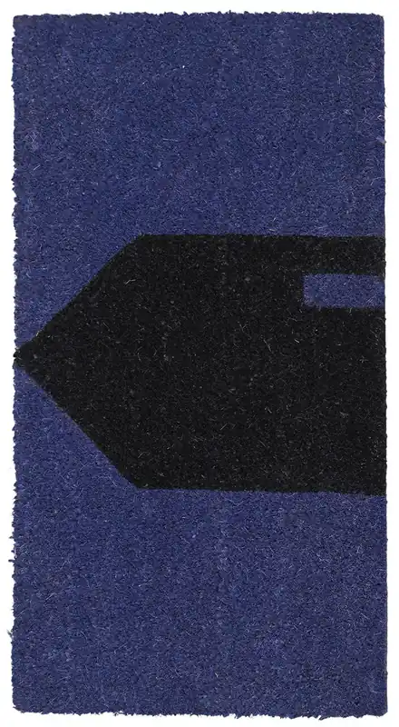 Zerbino Blu-Nero in Fibra di Cocco Naturale 75x40cm - Resistente e Sostenibile