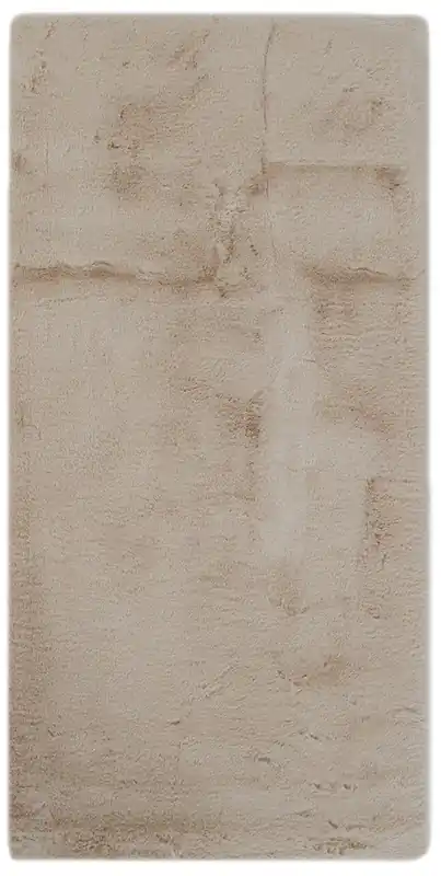 Touch Beige velvet rug with fur effect