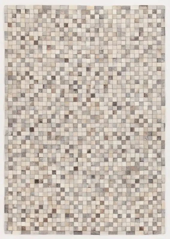 Tappeto in pelle LEATHER PATCH MOSAIC GREY