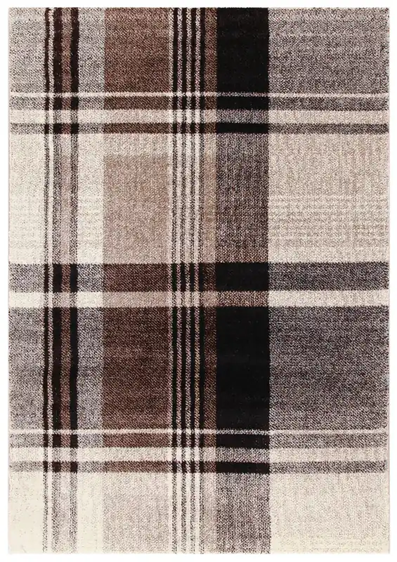 Tappeto Moderno COLORS Tartan Marrone – Design Contemporaneo